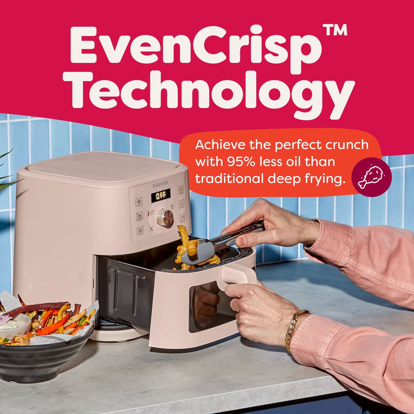 Instant Pot® 4QT VORTEX® Mini Air Fryer, Rosewater