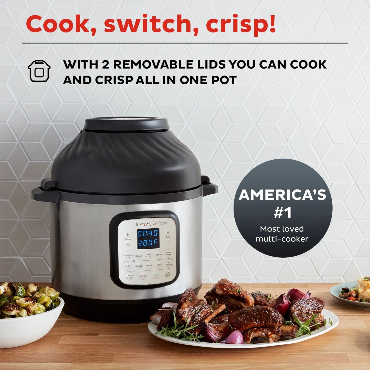 Instant Pot® Duo™ Crisp™ +  Air Fryer 8QT Multi-Use Pressure Cooker