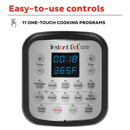 Instant Pot® Duo™ Crisp™ +  Air Fryer 8QT Multi-Use Pressure Cooker