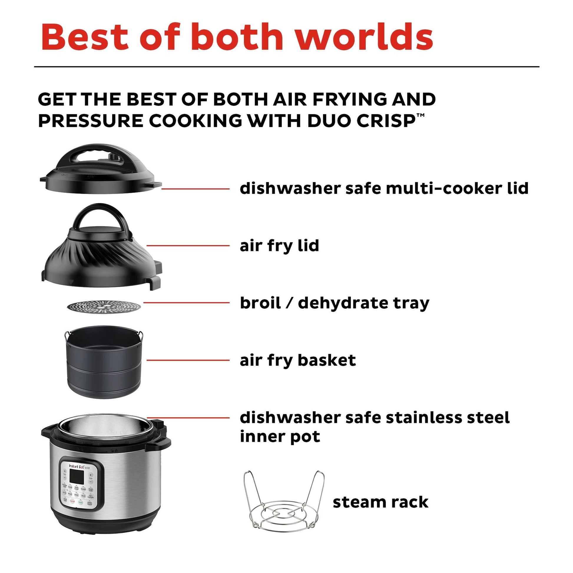 Instant Pot® Duo™ Crisp™ +  Air Fryer 8QT Multi-Use Pressure Cooker