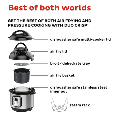 Instant Pot® Duo™ Crisp™ + Air Fryer 6QT Multi-Use Pressure Cooker