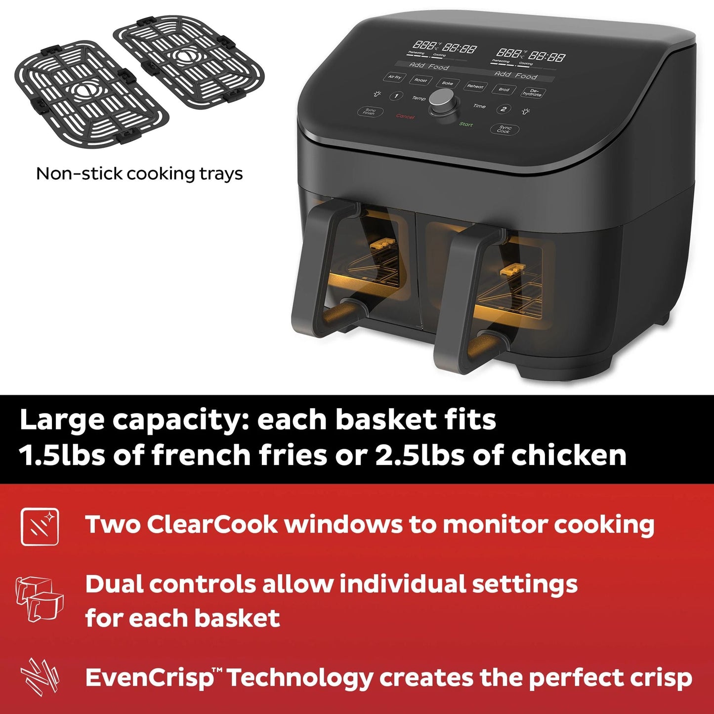 Instant Pot® Vortex® Plus Dual Black 8QT Air Fryer with ClearCook